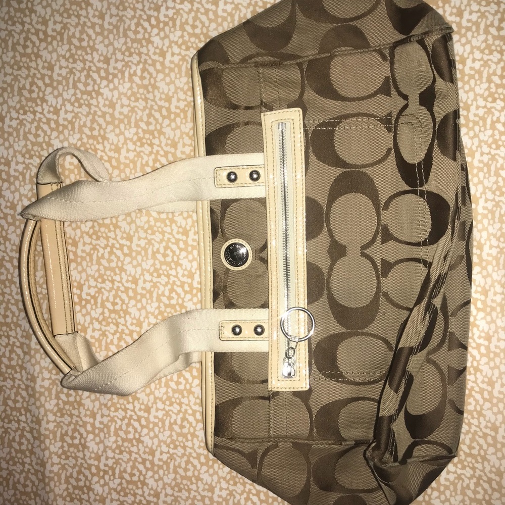 Brown/cream authentic Coach handbag